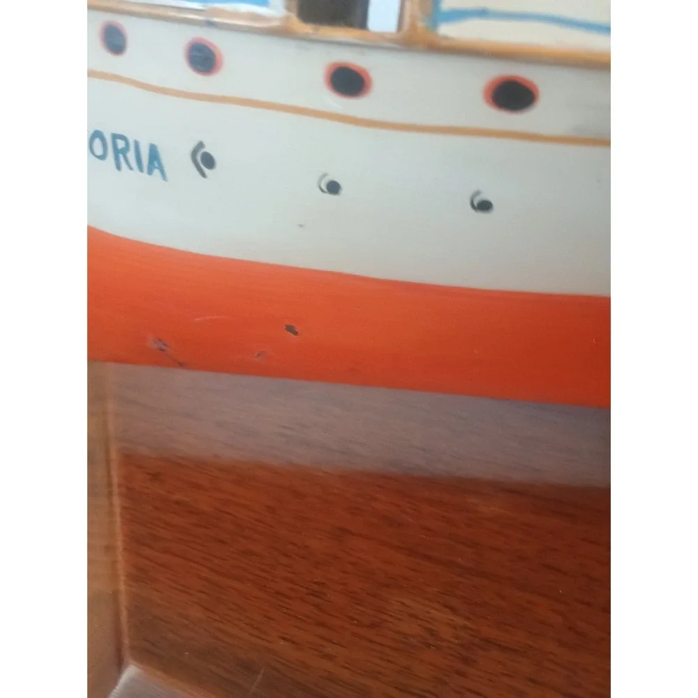 Vintage Painted Tin Paddle wheel Riverboat Victoria New York